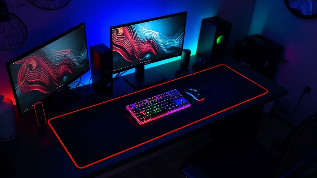 Gaming setup with custom mousepad
