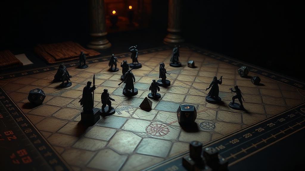 Tabletop gaming session with custom playmat